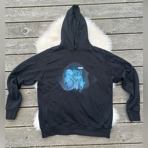 Black Wolf Graphic Rare Heavyweight Hoodie Sweatshirt Sweater